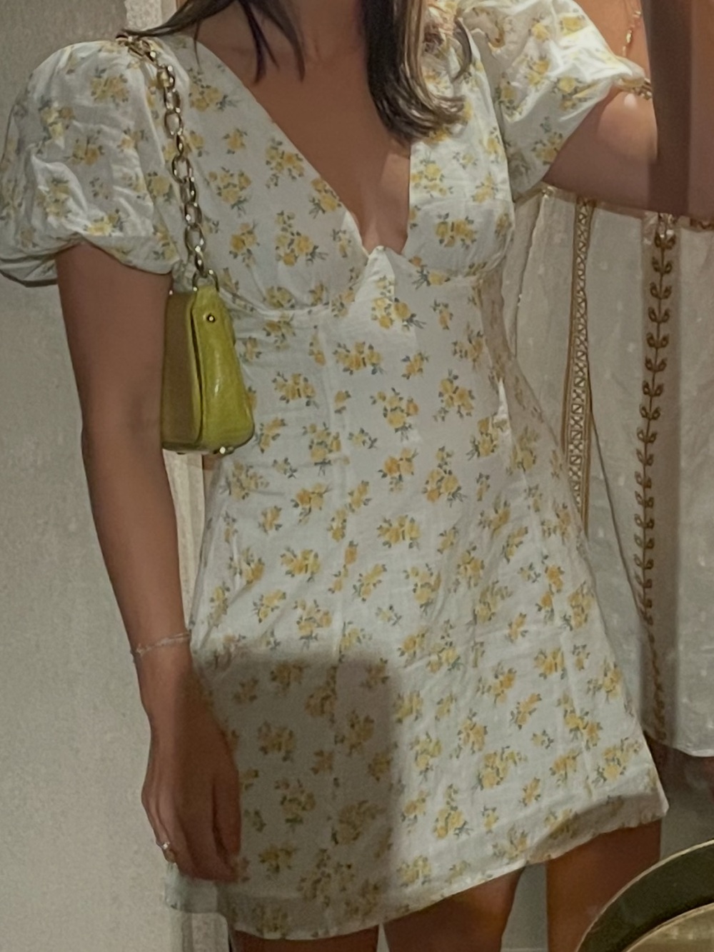 ASTR The Label Lovegrove Floral Puff Sleeve Mini Dress size Small